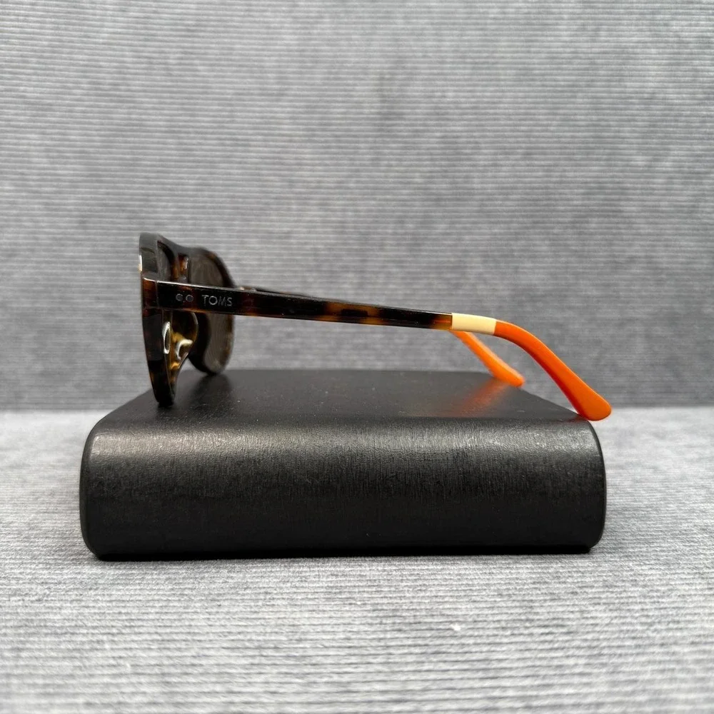 Toms Marco Aviator Sunglasses Tortoiseshell Orange Colorblock Y2k